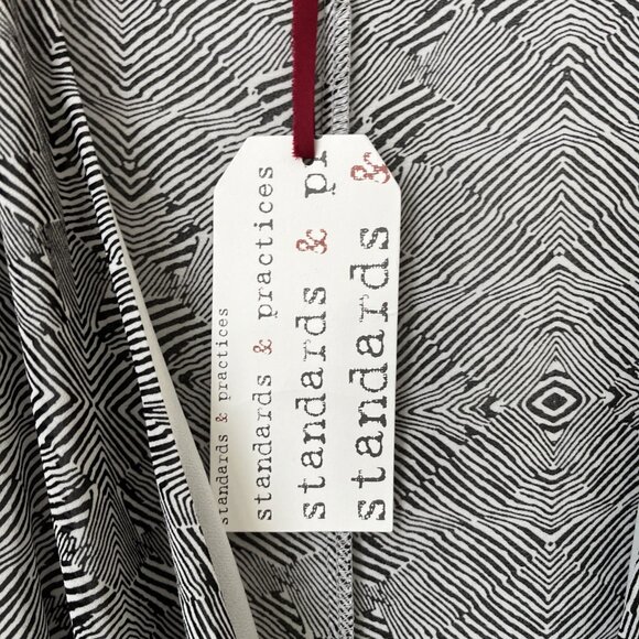 Standards & Practices gray black geometric print wrap maxi‎ dress NWT 1X - Picture 3 of 5